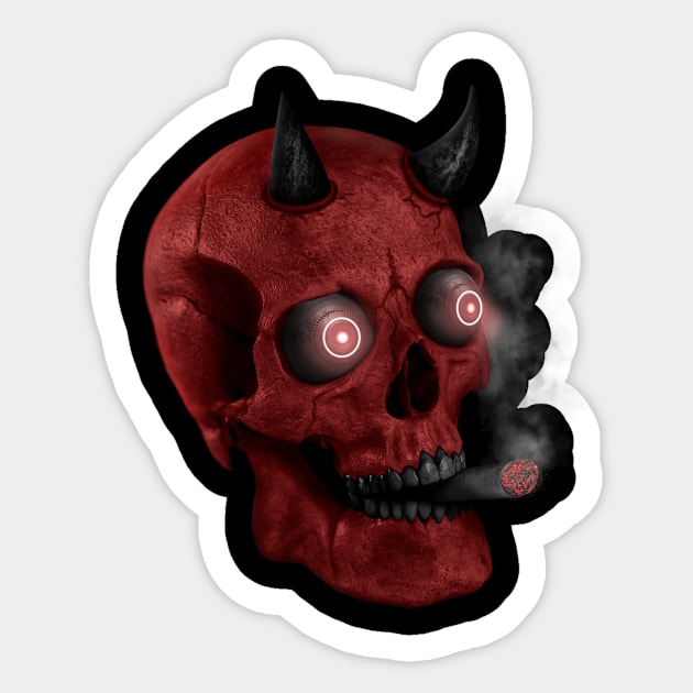 Stoned Devil Sticker by Awiz Designs